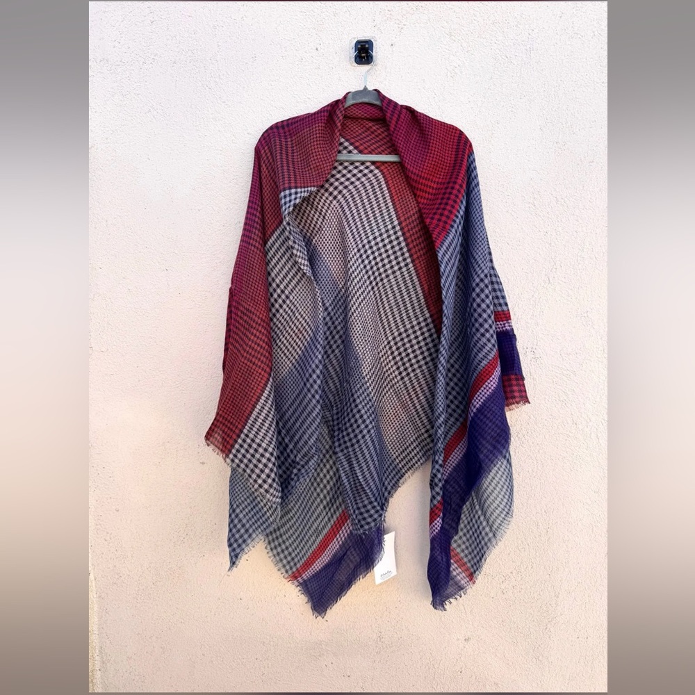 Red and Blue Plaid Shawl